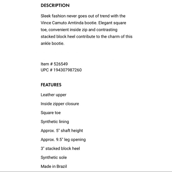 NIB Vince Camuto Amtinda Square Toe Block Heel Leather Bootie Tortilla 9M - Picture 11 of 13